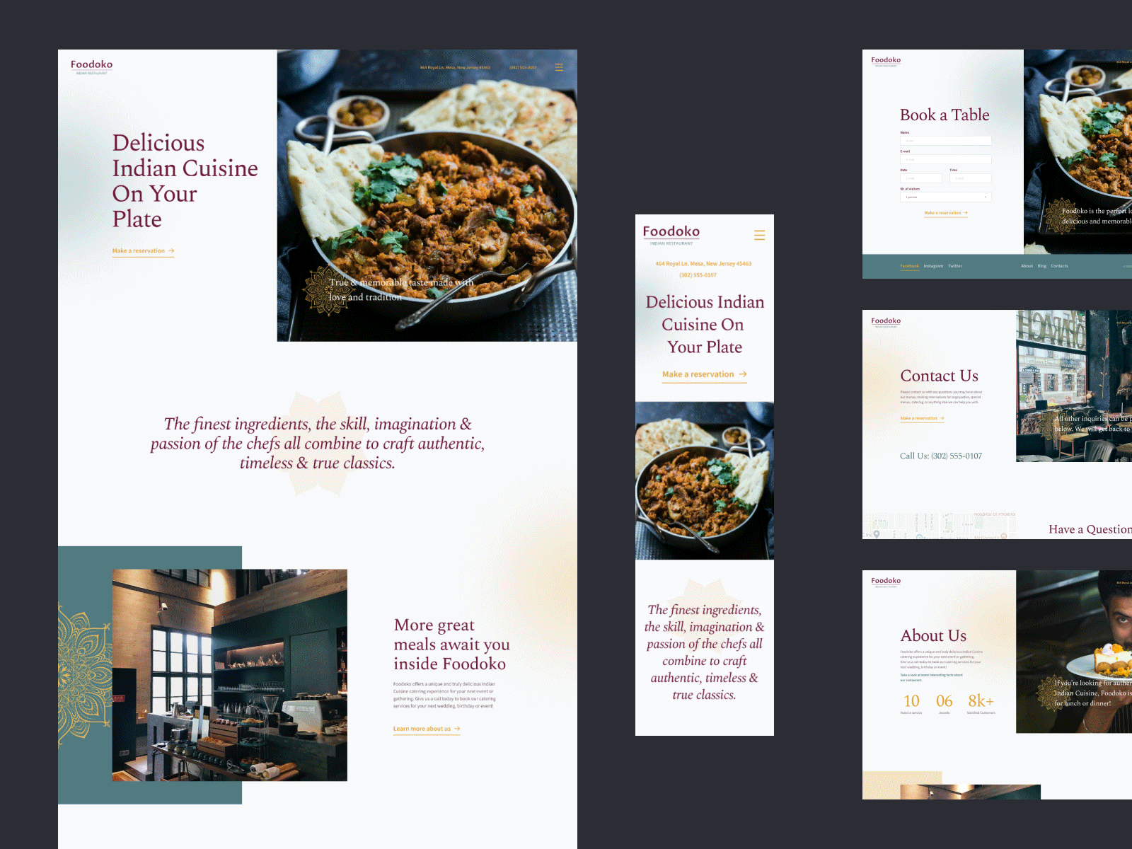 Indian Restaurant website design