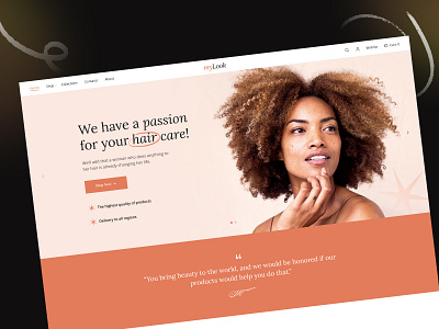 The beauty store & salon beauty ecommerce ecommerce design hair interface nails online shop salon style ui webdesign website
