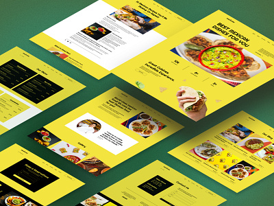 Mexican restaurant website. cafe design dishes food interface landing mexican restaurant template ui webdesign website yellow