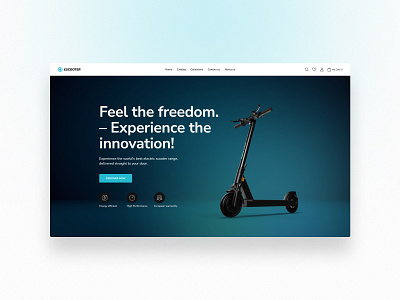 E-scooter online shop. ecommerce ecommerce design interface online shop scooter single product ui web webdesign website