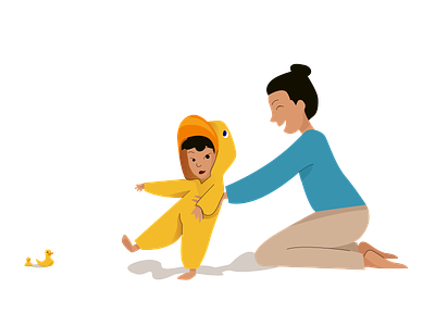 Growing duck 🐣 baby boy care caring character colors cute design drawing duck family game girl growing illustration illustrator mother vector