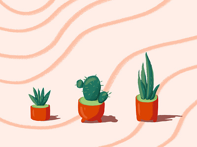Plants Love aloe art artwork cacti cactus colors design drawing flowers illustration photoshop pots sansevieria suculent