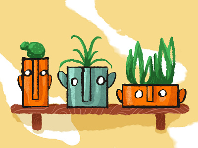 my plant stand aloe cactus colors face illustration photoshop plant plant illustration pots succulent