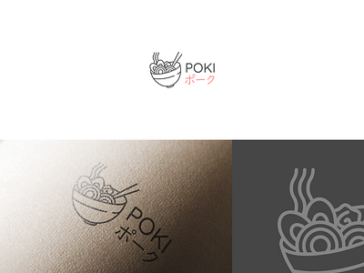 Poki Asian Restaurant art asia asian restaurant beautiful branding colors cuisine design flat illustration japan logo noodles sun sushi vector