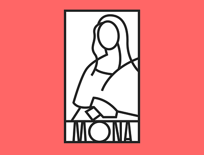 MONA art beautiful branding colors davinci design digitalart illustration lineart lines mona monalisa painting ui vector