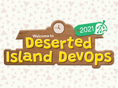 Deserted Island DevOps 2021 Logo ac:nh animal crossing branding conference cute design devops logo