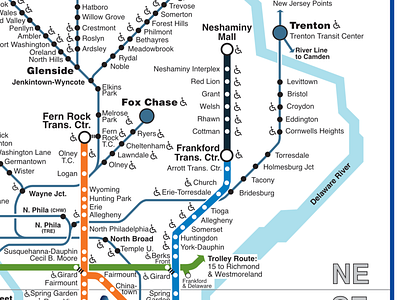 SEPTA Map with Boulevard Direct line (Late 2018)