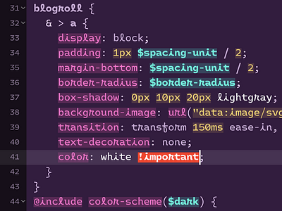 Fuchsia Hex Syntax Theme: Sass