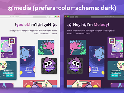 CSS Dark Theme! css purple sass website xoxo