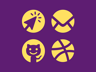 Circle Contact Icons circle dribbble email icons iconset octocat website