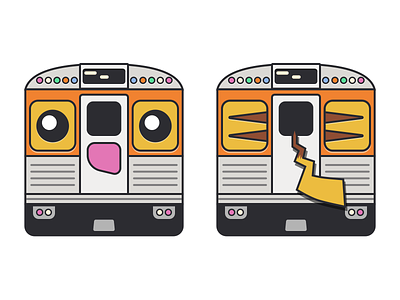 Broad Street Line, Pikachu Edition cubie cute flat illustration philadelphia pikachu pokemon septa train trainer transit