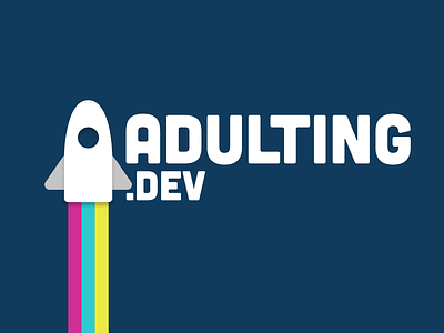 Adulting.dev Logo conference flat logo rocket space