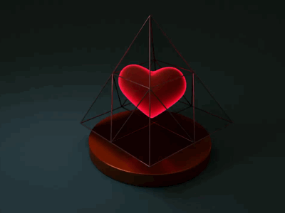 Pyrolove 3d 3dart abstract animation c4d cinema4d heart illustration love pyramid
