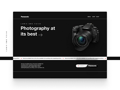 Panasonic Concept Website creative design dribbble hero ui uiux web