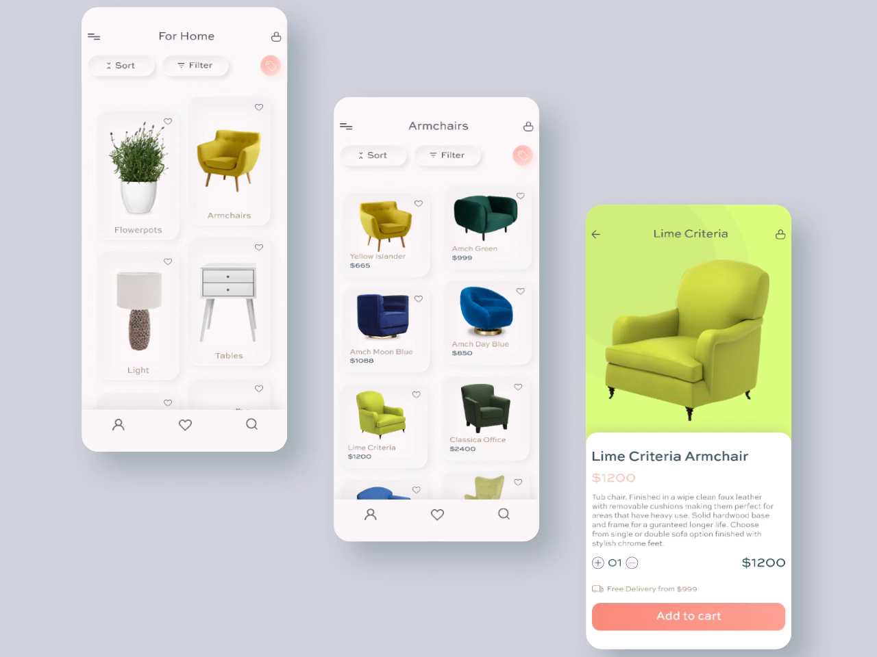 UI design for furniture shop by Elena Latysh on Dribbble