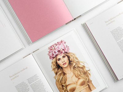 The Power of Beauty beauty book editorial design fashion graphic design hair model pink typography