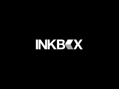 inkbox logo design 2d 3d black and white box brand branding ink logo logo design logo designer logotype mark negative space print symbol typography