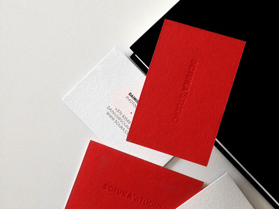 Sciuka studio business cards black branding business cards cards composition designer graphic design grid letterpress logo minimal minimalist paper photography press print red typography white
