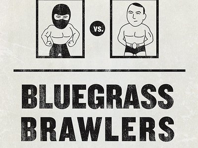 Bluegrass Brawlers cover bluegrass book cover grunge illustration kentucky knockout louisville old school wrestling wwe wwf