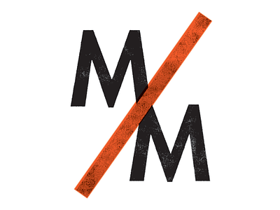 Man to Man black futura grunge logo minimal orange screenprint