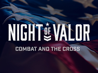 Night of Valor logo chaplain christian event flag military minimal one-color reverse flag seminary speaking stars stripes
