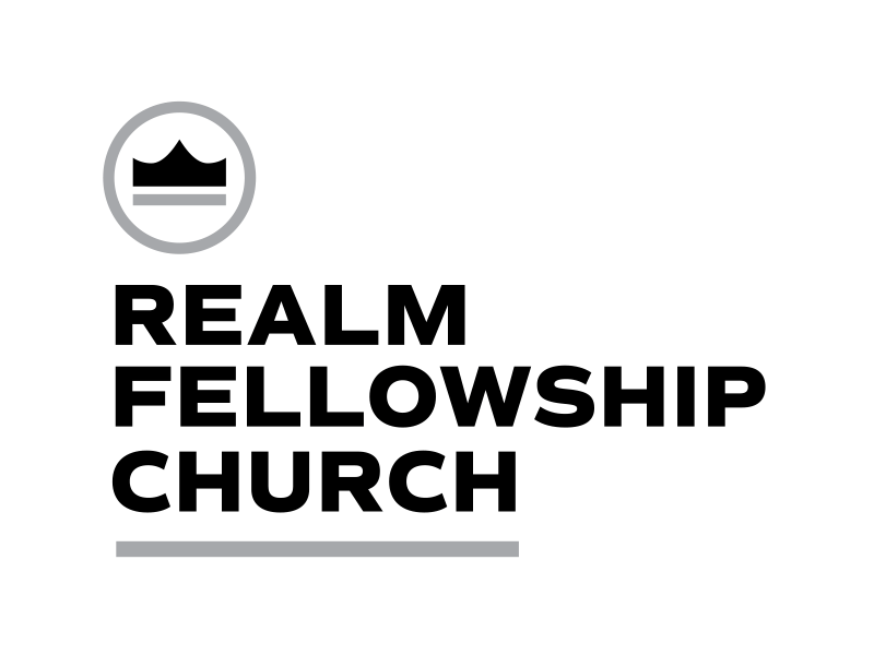 Realm Church logo lockup concept brand church church design circle color commuter sans crown crown logo lockup mark system underline