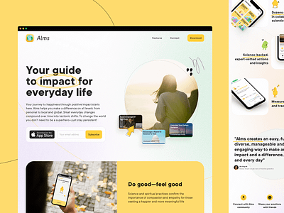 Alms 1.0 – Real Landing app store charity clean illustration landing landing page lightweight minimalist responsive startup web design webdesign website