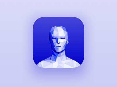 FitAssist – Icon 2019 abstract app ar avatar blue bold clean generated health healthtech icon identity illustration mesh minimalist model person polygon