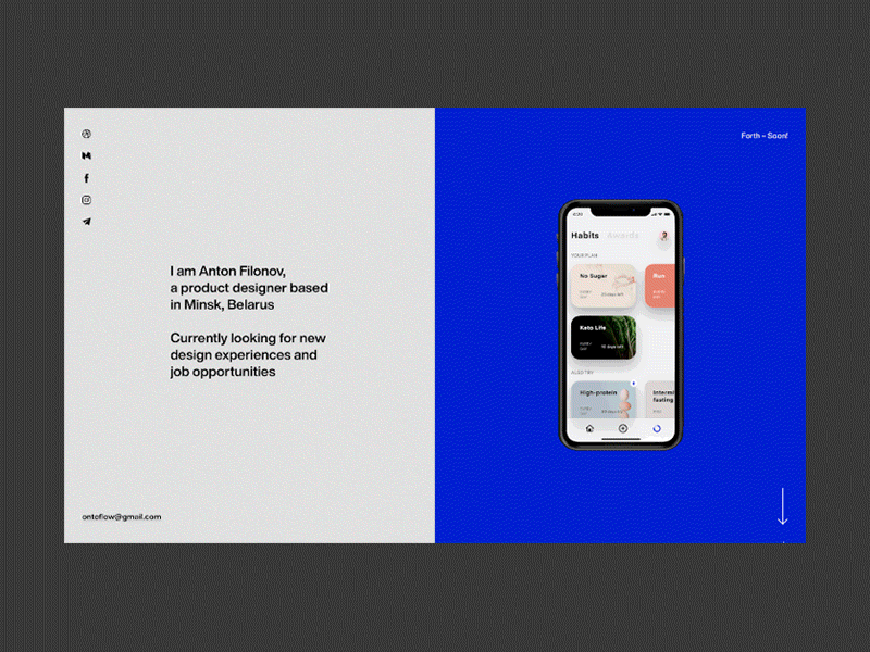 Folio 2019 bold clean folio minimalism minimalist portfolio product design product designer responsive design ux uxui