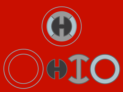 OHIO Monogram buckeyes college design gray illustration logo monogram ohio ohio state scarlet