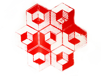 Escher Cube Print