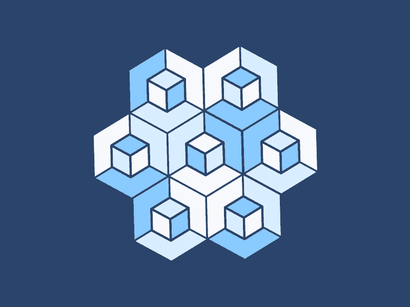 Snowflake Crystal 2d animation crystal gif hexagon isometric loop motion graphics pattern snow snowflake winter