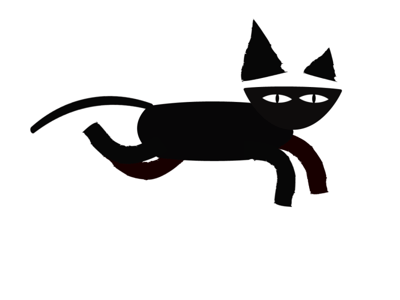 Black Cat 2d after effects black cat cat character gif loop rig run run cycle superstition