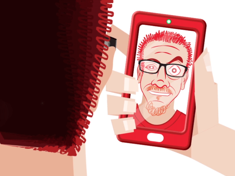 Mograph Selfie 2d after effects cellphone duik gif glasses illustration loop mograph selfie