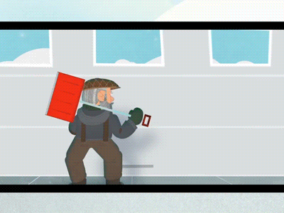 Shovelry after effects animation clientwork gif jake loop r24 shovel skiing snow state farm winter