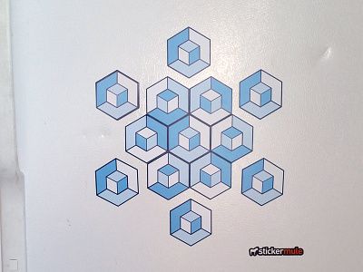 Hexacube Magnets cube custom magnets fridge hexagon honeycomb illustration isometric magnet pattern snowflake stickermule