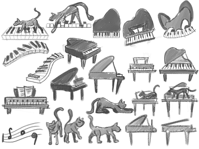 Cat Piano by Jack Sabbath on Dribbble