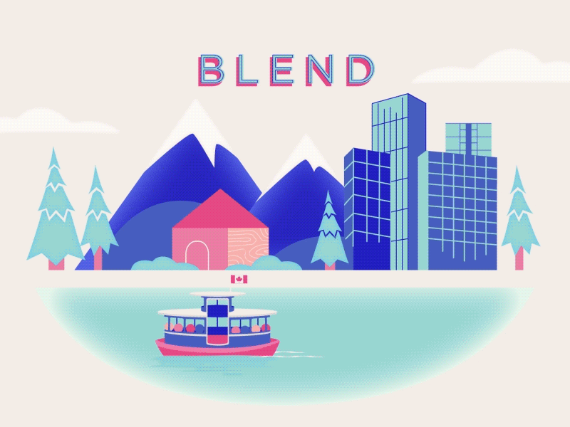 Blend 2d animation blend canada cheers ferry gif illustration loop motion vancouver wine