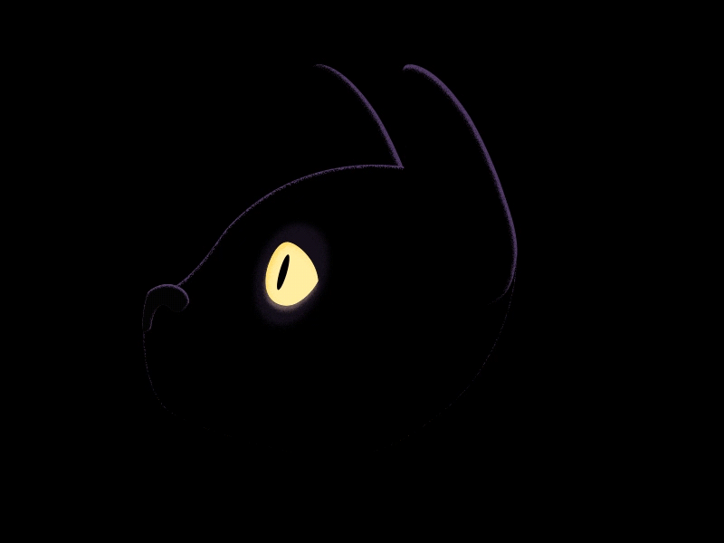 Cat Head Turn Test 2d after effects animation black blink cat duik gif halloween illustration wip