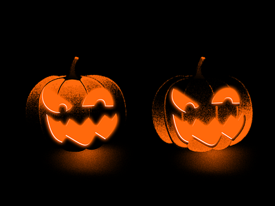 Jack-o'-lantern black black and orange gradient halloween illustration jack o lantern lighting orange pumpkin texture
