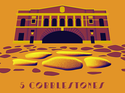 5TH Day of Bmore - 5 Cobblestones 12 days of christmas 12days baltimore bmore building christmas cobblestones fells point holiday hotel illustration