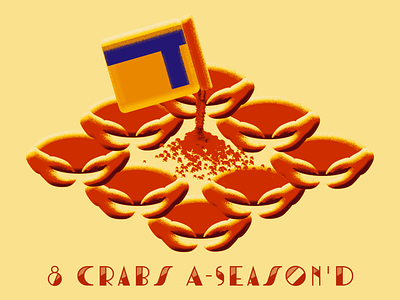 8th Day of Bmore - 8 Crabs A-Season'D 12 days of christmas 12days baltimore bmore christmas crabs holiday holiday card illustration old bay seasoning