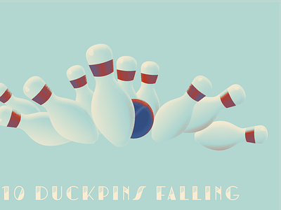 10th Day of Bmore - 10 Duckpins Falling 12 days of christmas 12days baltimore bmore christmas holiday illustration