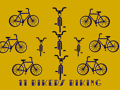 11 Days of Bmore - 11 Bikers Biking 12days 12daysofchristmas baltimore bmore christmas holiday illustration