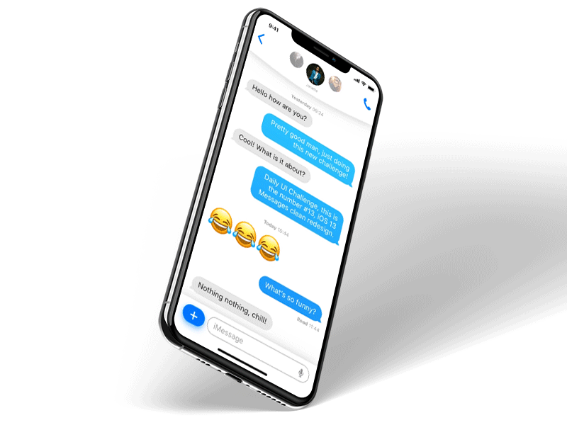 Daily UI Challenge #013 iOS 13 iMessage Concept animation app app design daily daily 100 challenge daily challange daily ui 013 daily ui challange dailyui dailyui challenge design interaction ios13 iphone principle sketch ui ui elements