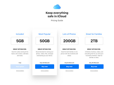 Daily UI Challenge #030 - Pricing Tables apple clean interface daily daily 100 challenge daily challange daily ui 030 daily ui challange dailyui dailyui challenge design icloud interface sketch ui ui elements ux design web web design website