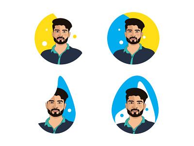 Flat Avater Vector Protrait Illustration