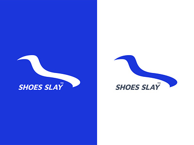 Shoes Slay Logo design blue brand identity branding design fitness flat footwear graphic design gym logo design mark minimal shoes logo sneaker typography workout