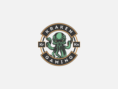 Kraken Gaming Vintage Logo Design