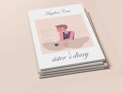 book cover character flat illustration vector